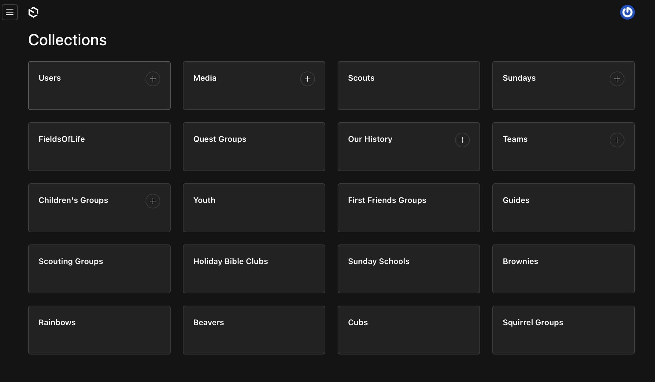 Admin page using Payload CMS.
