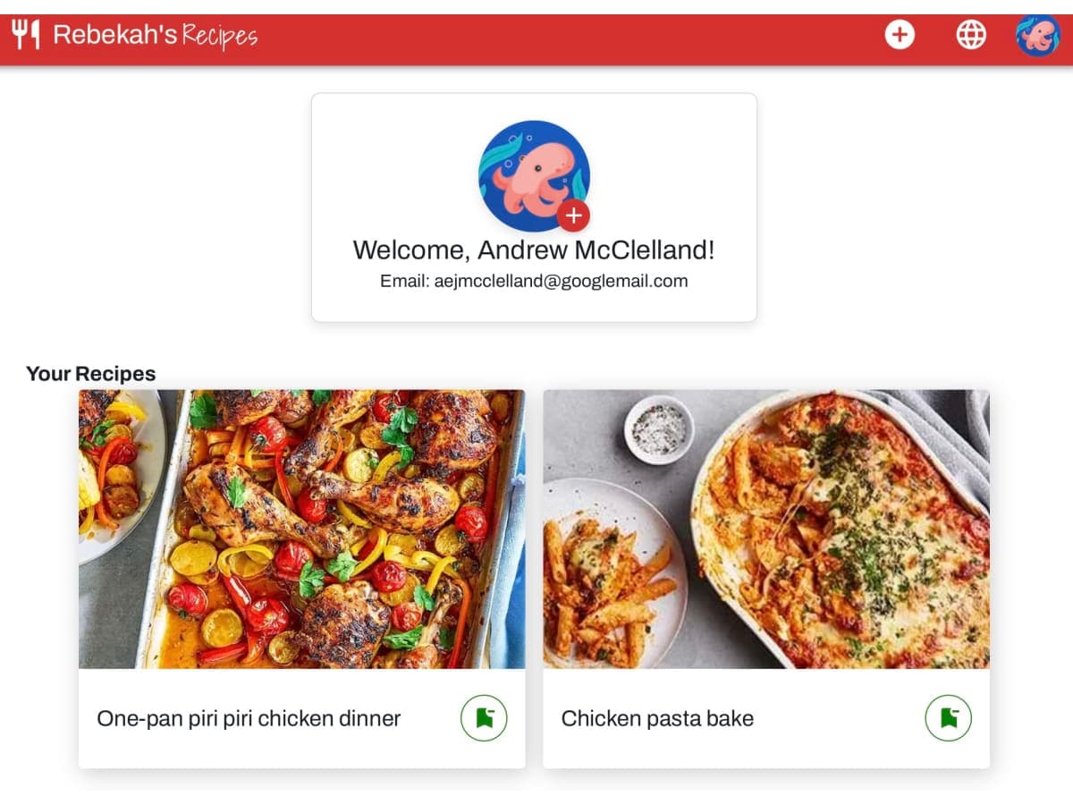 Create a profile to save recipes